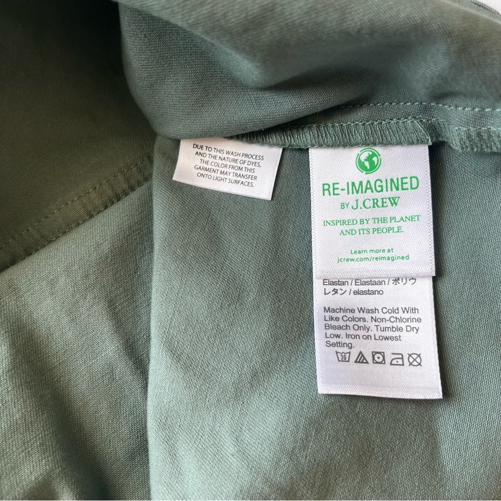 NWT J. Crew Long Sleeve Zip Front Green Chino Dress Size 4 - Picture 6 of 8